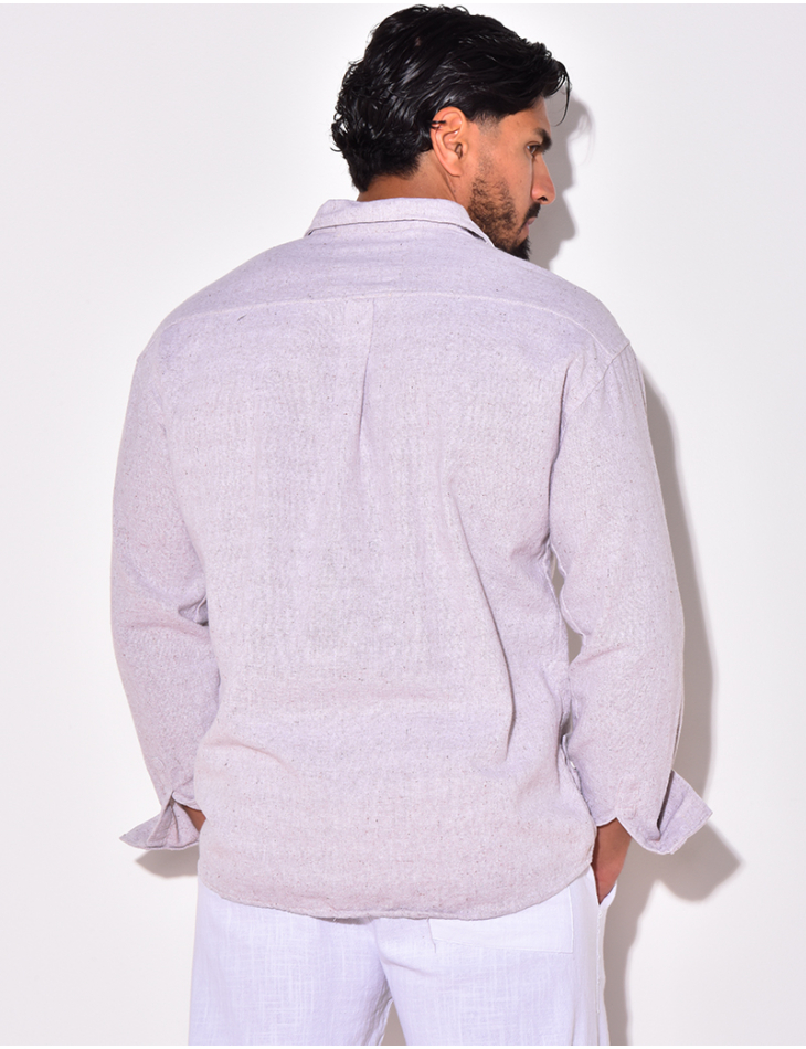 Chemise unie manches longues