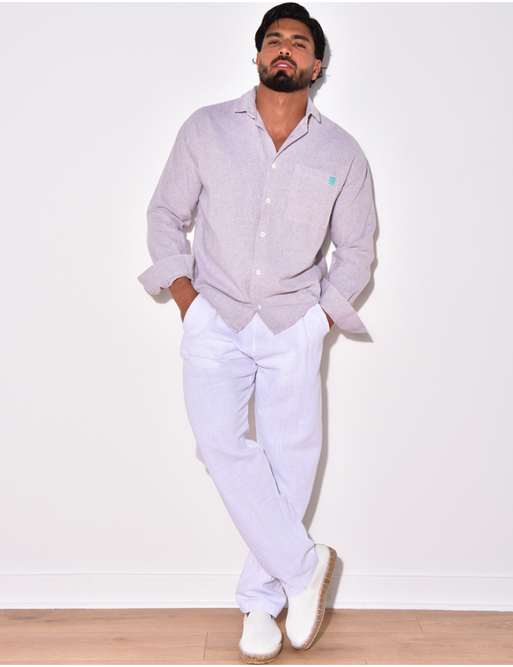 Chemise unie manches longues