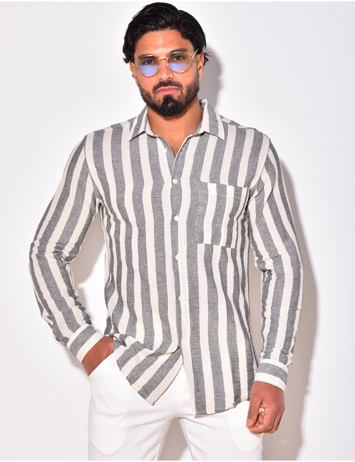 Chemise manches longues à rayures