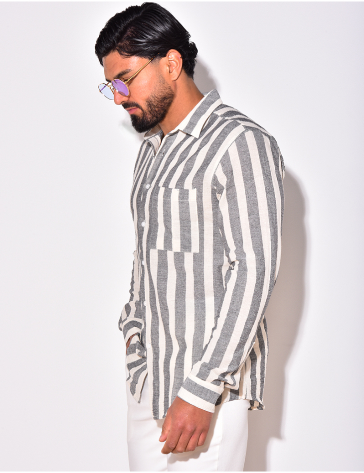 Chemise manches longues à rayures