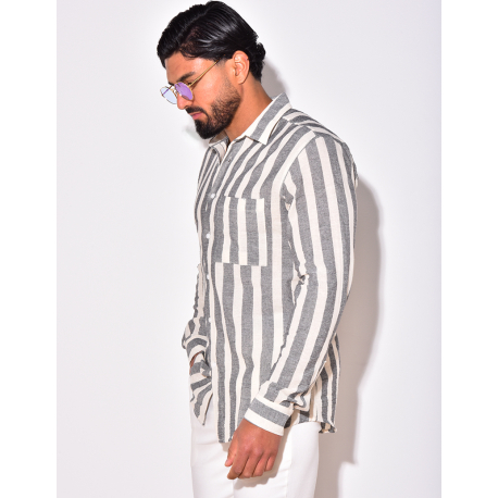 Chemise manches longues à rayures