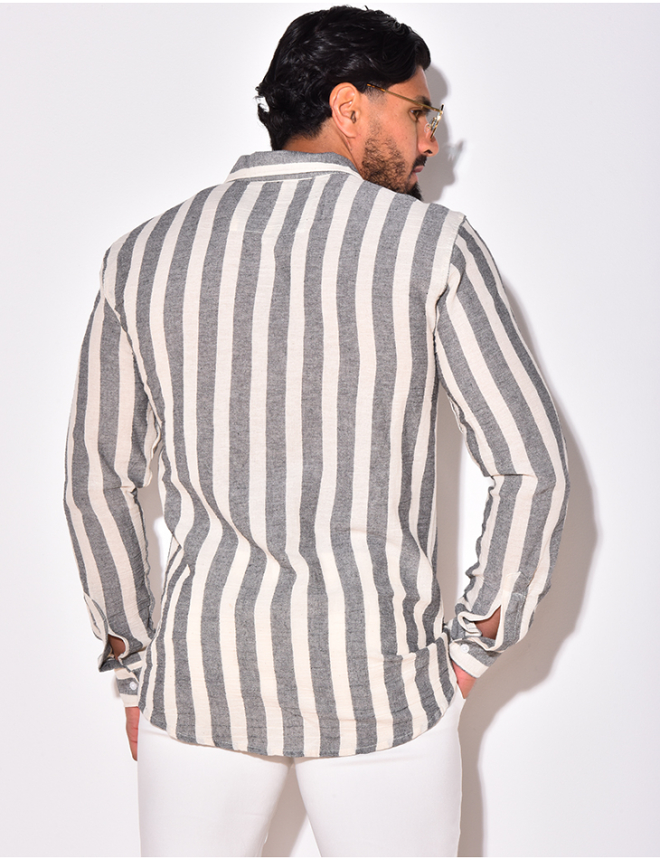 Chemise manches longues à rayures