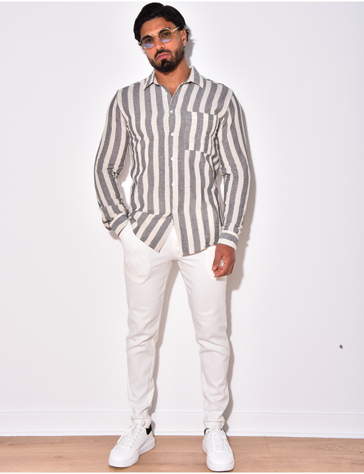 Chemise manches longues à rayures