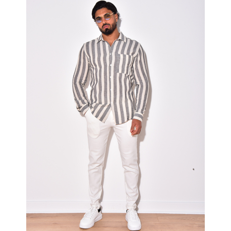 Chemise manches longues à rayures