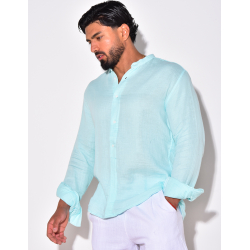 T-shirt manches longues à boutonner sur la moitié et à col rond T-shirt manches longues à boutonner sur la moitié et à col rond