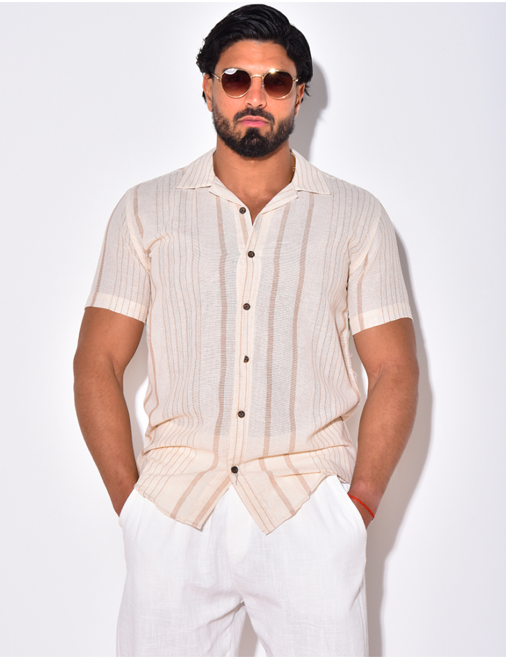 Chemise à rayures manches courte Chemise à rayures manches courte