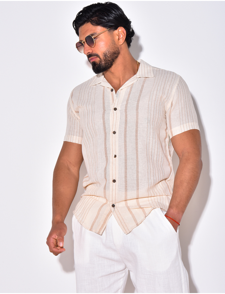 Chemise à rayures manches courte Chemise à rayures manches courte