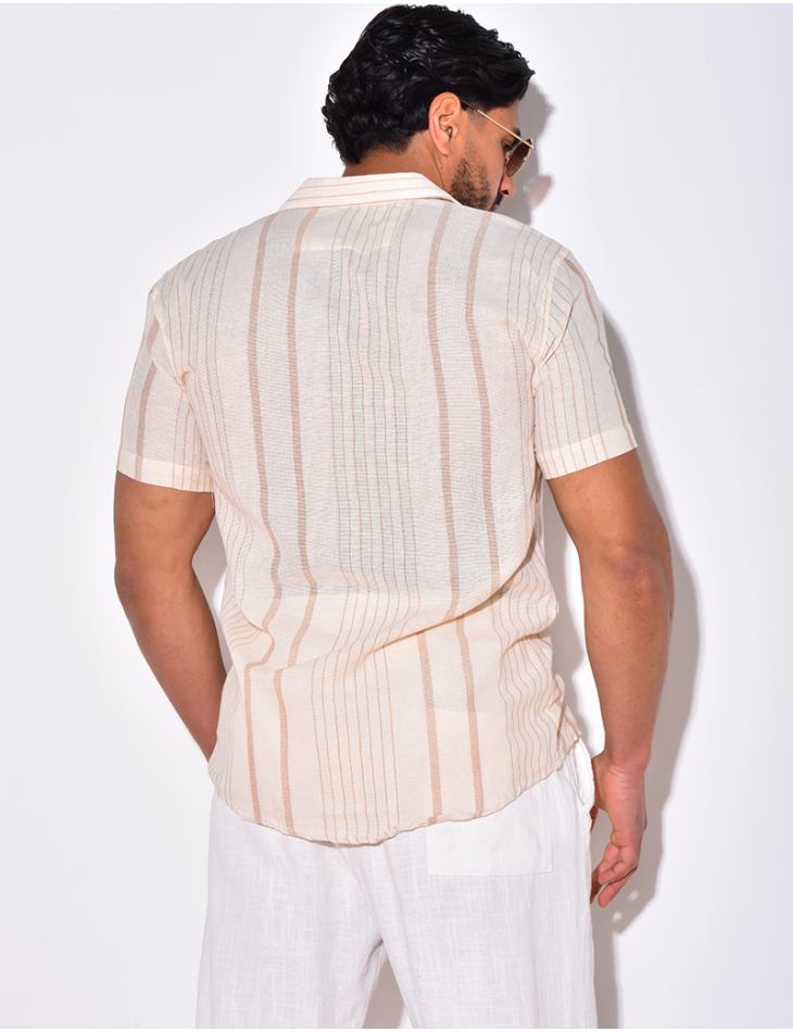 Chemise à rayures manches courte Chemise à rayures manches courte