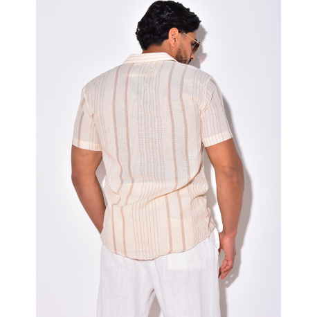 Chemise à rayures manches courte Chemise à rayures manches courte