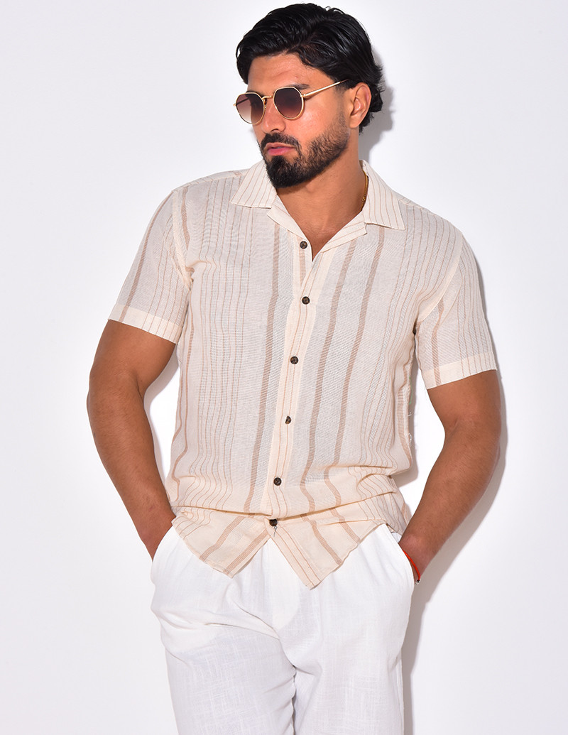 Chemise à rayures manches courte