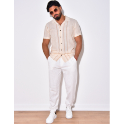 Chemise à rayures manches courte Chemise à rayures manches courte