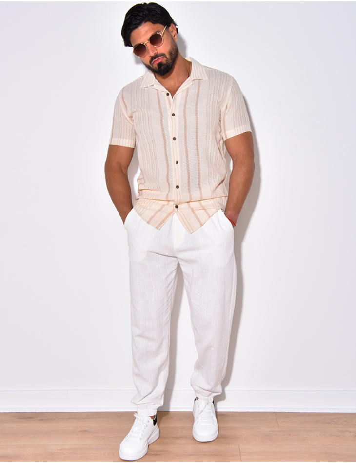 Chemise à rayures manches courte Chemise à rayures manches courte