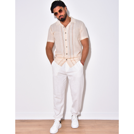 Chemise à rayures manches courte Chemise à rayures manches courte