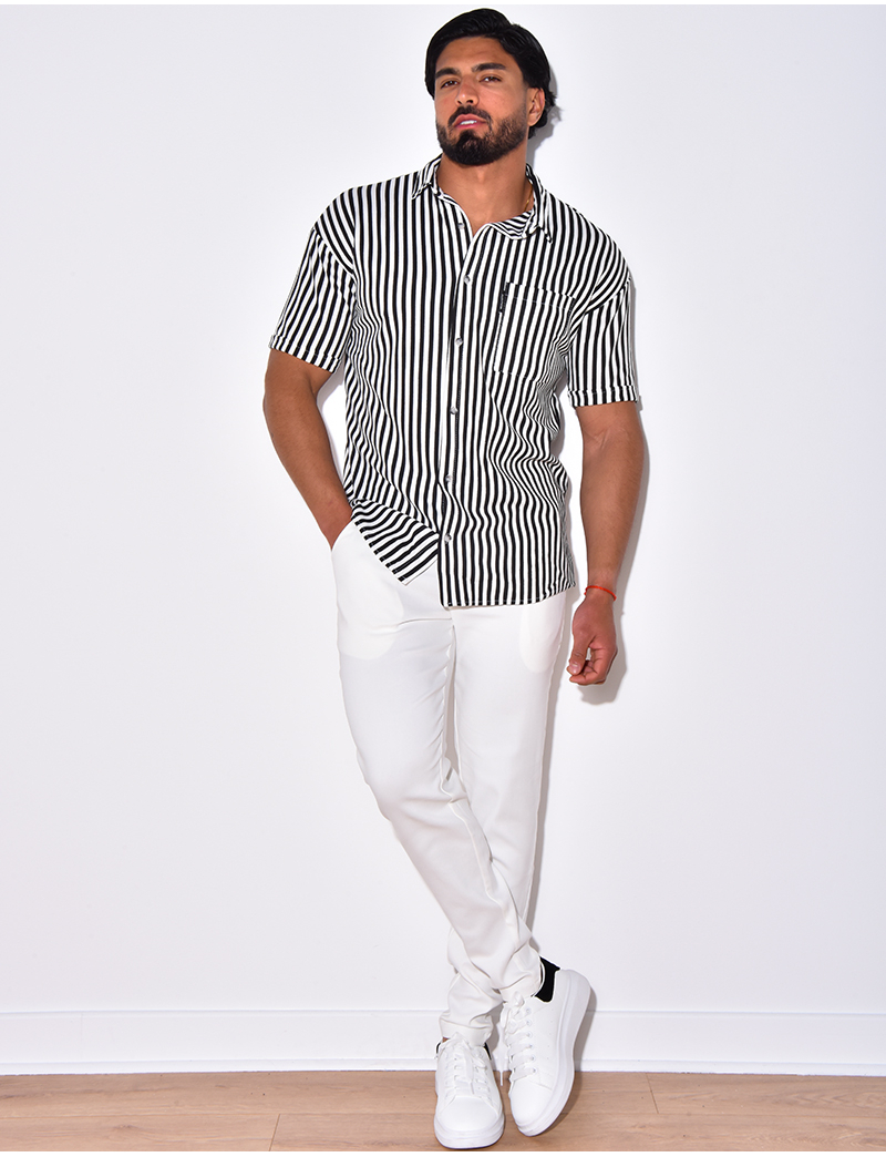 Chemise à rayures bleues et blanches et paillettes | Essentiel Antwerp France Chemise à rayures bleues et blanches et paillettes | Essentiel Antwerp France