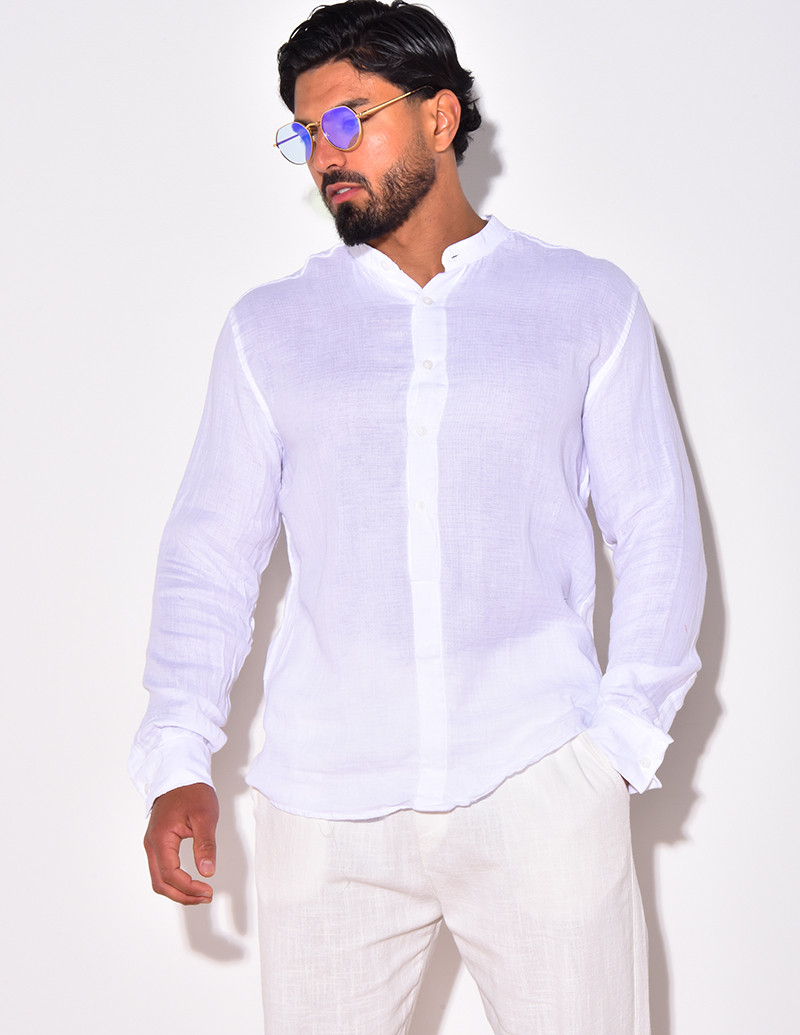 Chemise en lin manches longues