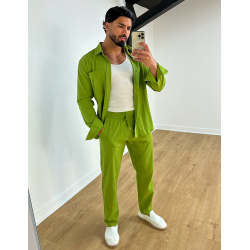 Ensemble chemise à manches longue à poches et pantalon Ensemble chemise à manches longue à poches et pantalon