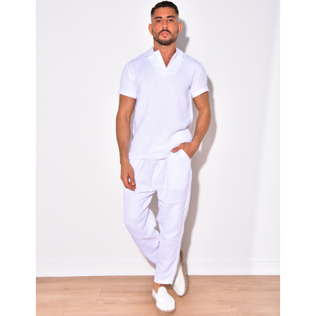 Ensemble pantalon et t-shirt en lin Ensemble pantalon et t-shirt en lin