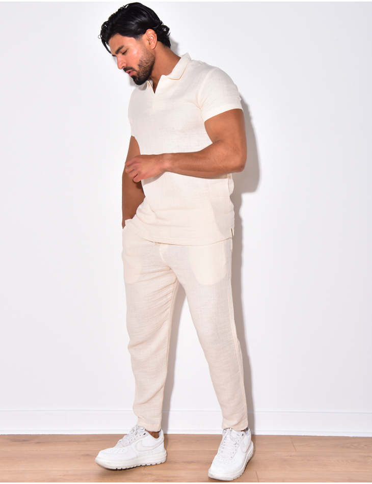 Ensemble pantalon et t-shirt en lin Ensemble pantalon et t-shirt en lin