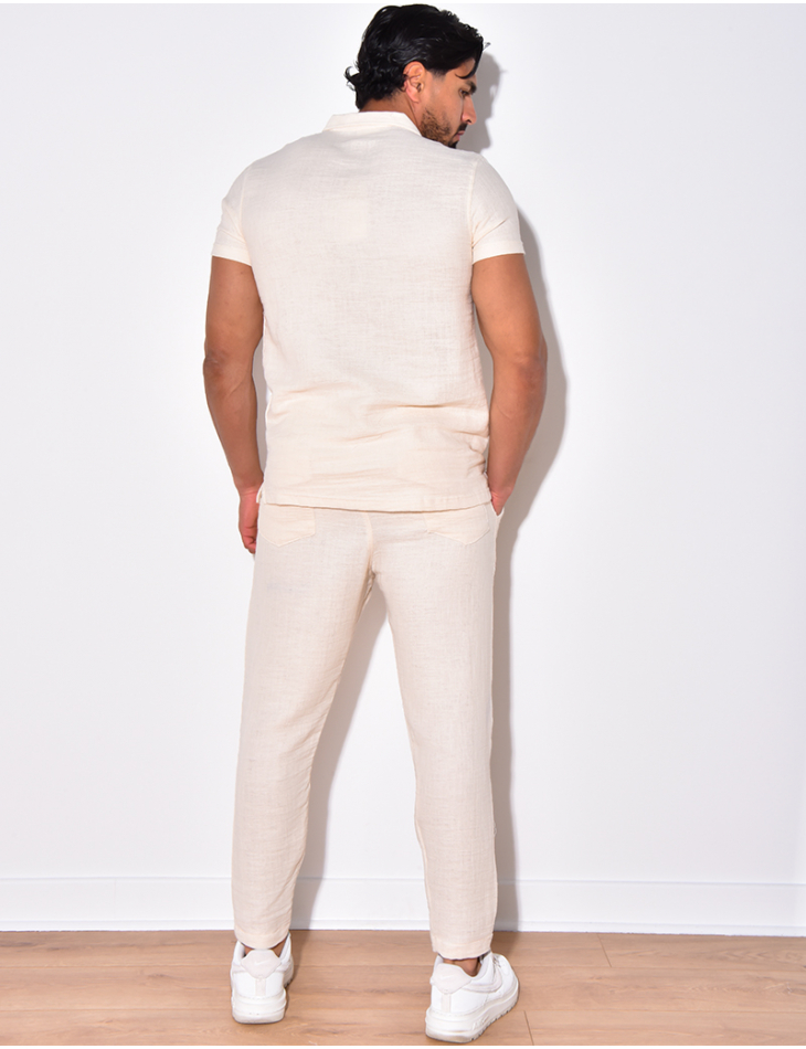 Ensemble pantalon et t-shirt en lin Ensemble pantalon et t-shirt en lin