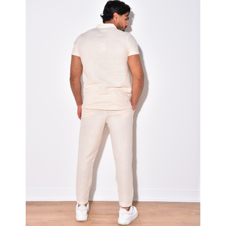 Ensemble pantalon et t-shirt en lin Ensemble pantalon et t-shirt en lin