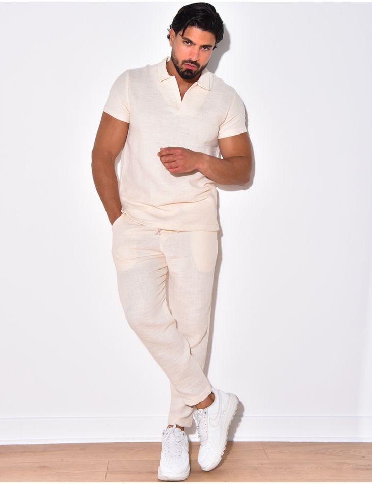 Ensemble pantalon et t-shirt en lin Ensemble pantalon et t-shirt en lin