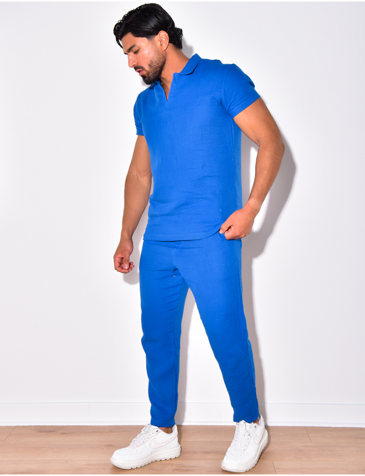 Ensembe pantalon et t-shirt en lin Ensembe pantalon et t-shirt en lin