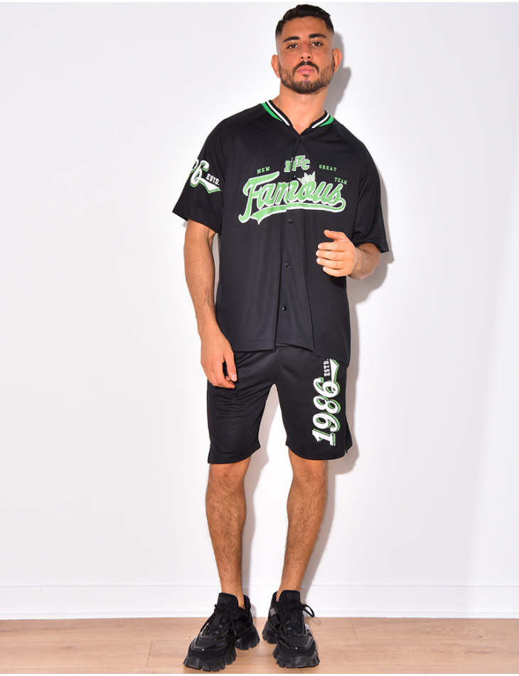 Ensemble short et t-shirt à boutonner