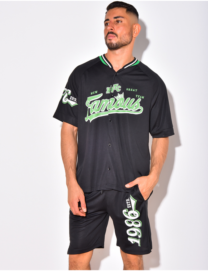 Ensemble short et t-shirt à boutonner