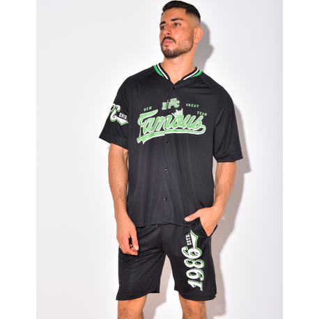 Ensemble short et t-shirt à boutonner
