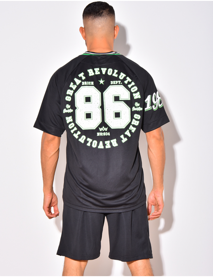 Ensemble short et t-shirt à boutonner