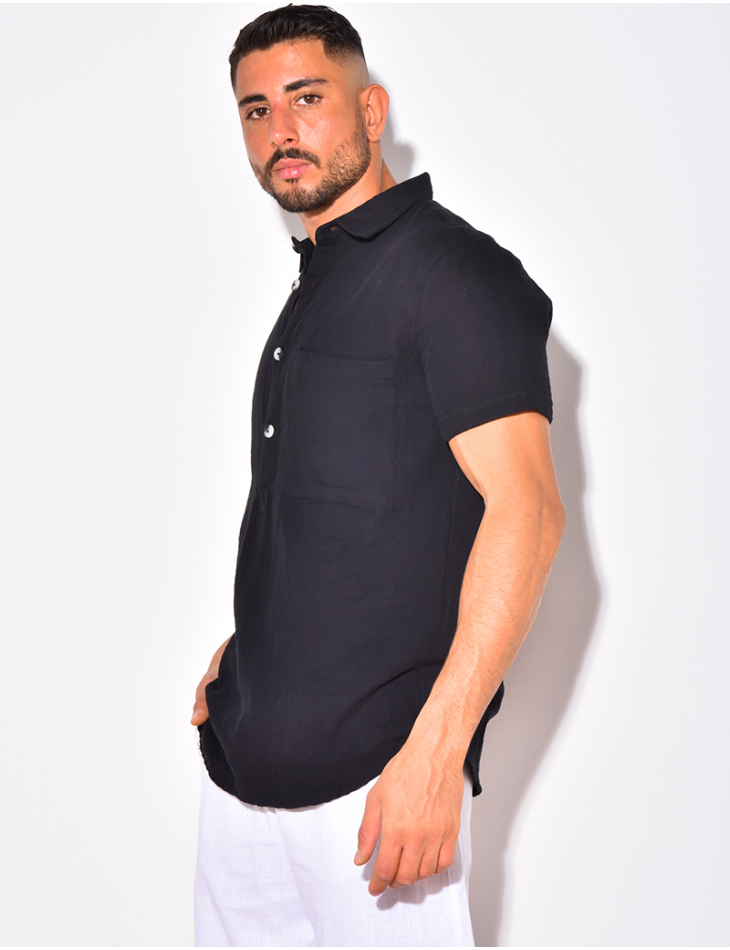 T-shirt à boutonner manches courte à poches T-shirt à boutonner manches courte à poches