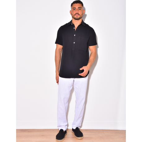 T-shirt à boutonner manches courte à poches T-shirt à boutonner manches courte à poches