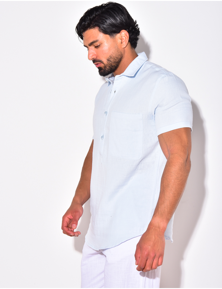 T-shirt à boutonner manches courte à poches T-shirt à boutonner manches courte à poches