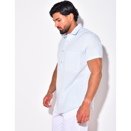T-shirt à boutonner manches courte à poches T-shirt à boutonner manches courte à poches