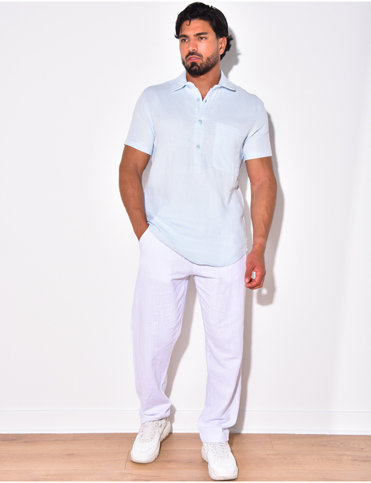 T-shirt à boutonner manches courte à poches T-shirt à boutonner manches courte à poches