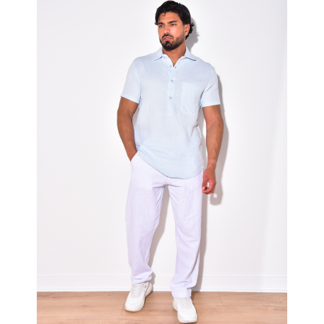 T-shirt à boutonner manches courte à poches T-shirt à boutonner manches courte à poches