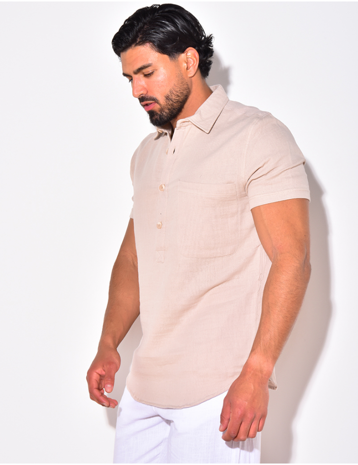 T-shirt à boutonner manches courte à poches T-shirt à boutonner manches courte à poches