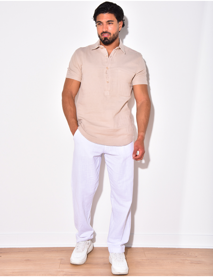 T-shirt à boutonner manches courte à poches T-shirt à boutonner manches courte à poches