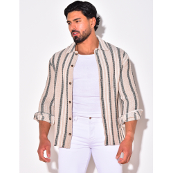 Chemise manches longues à rayures Chemise manches longues à rayures