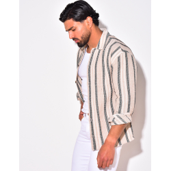 Chemise manches longues à rayures Chemise manches longues à rayures
