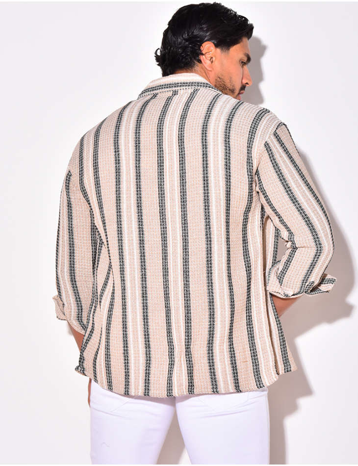 Chemise manches longues à rayures Chemise manches longues à rayures
