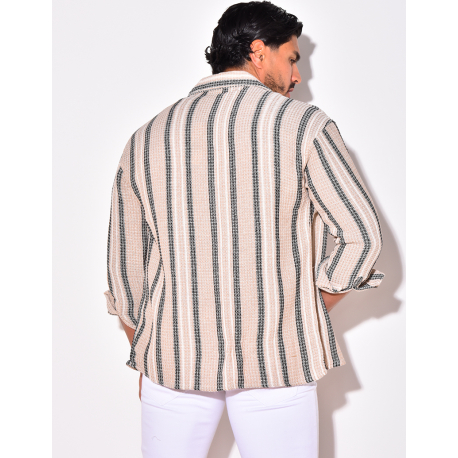 Chemise manches longues à rayures Chemise manches longues à rayures