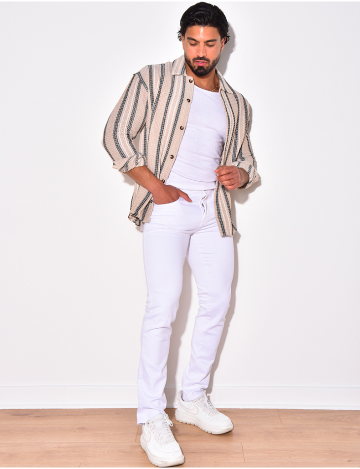 Chemise manches longues à rayures Chemise manches longues à rayures