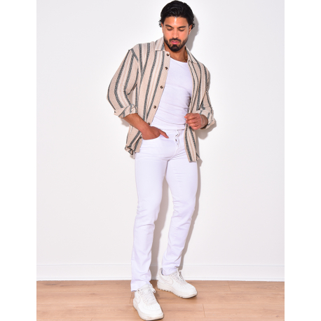 Chemise manches longues à rayures Chemise manches longues à rayures