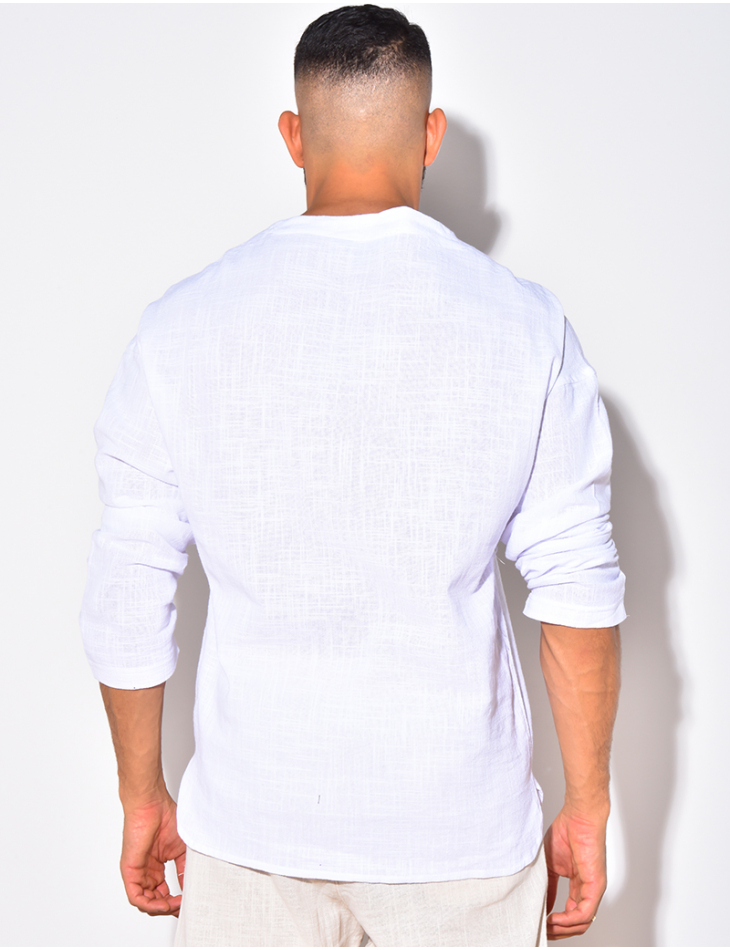 T-shirt manches longues uni avec cordelette T-shirt manches longues uni avec cordelette