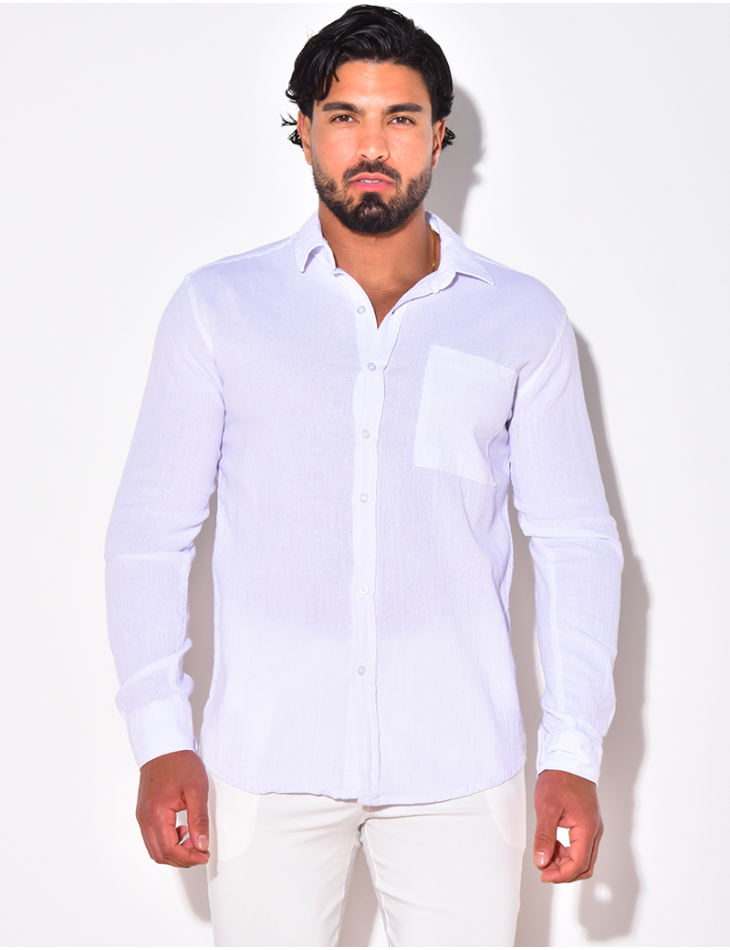 Chemise manches longues à poches