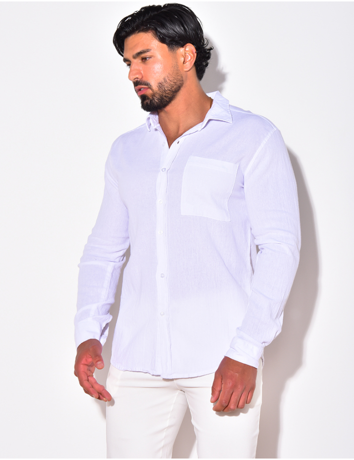 Chemise manches longues à poches