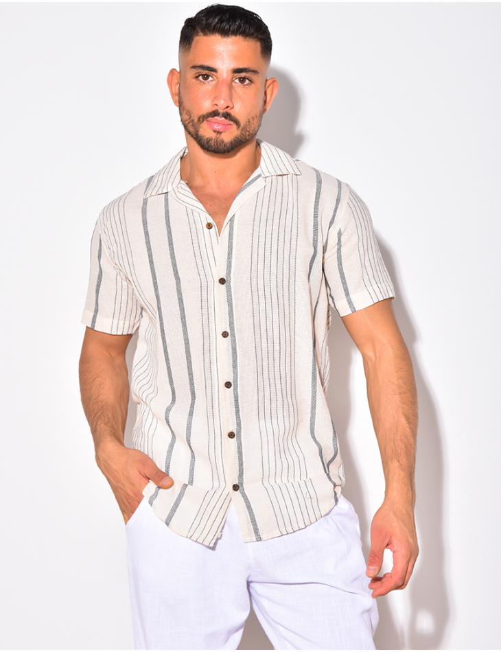 Chemise à rayures manches courte Chemise à rayures manches courte