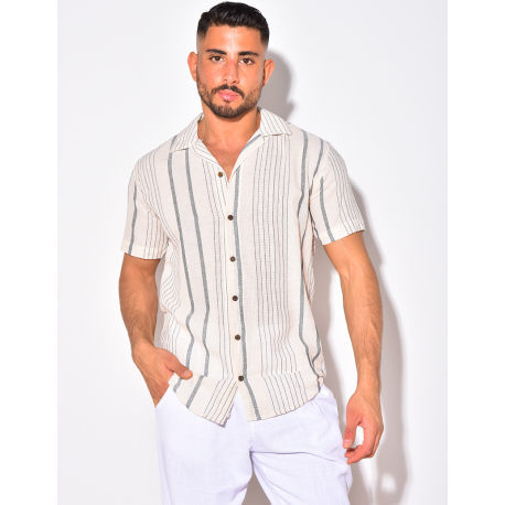 Chemise à rayures manches courte Chemise à rayures manches courte