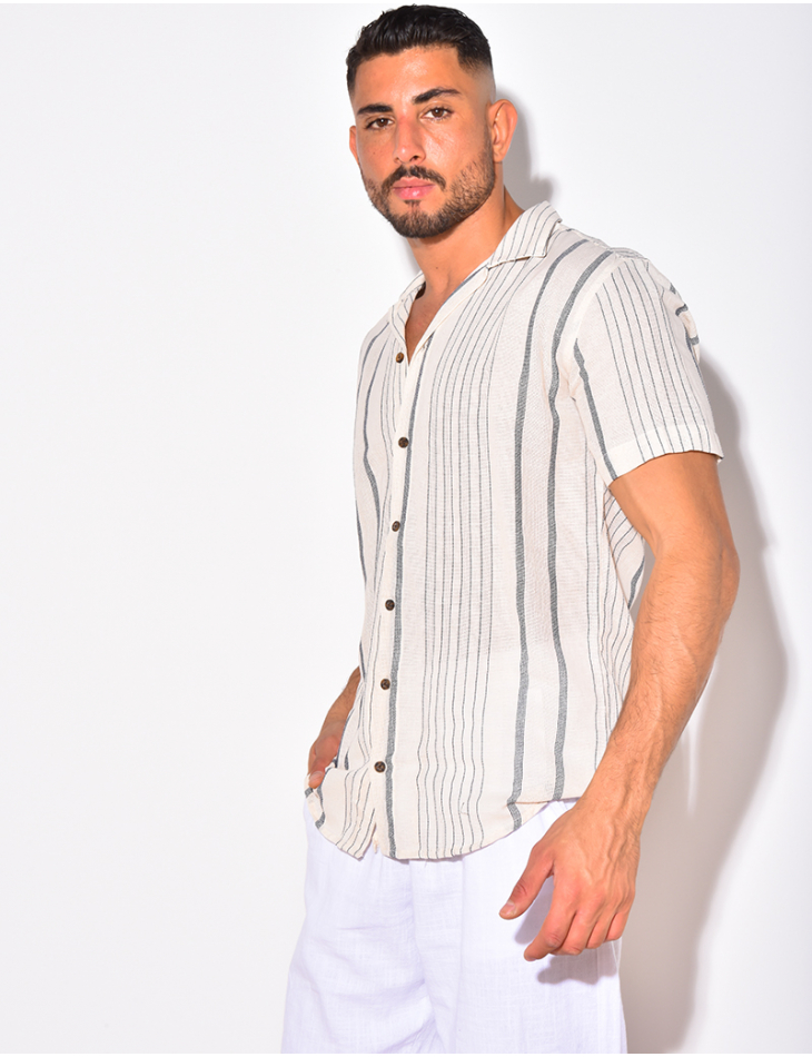 Chemise à rayures manches courte Chemise à rayures manches courte